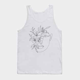 One Line Woman Face Tank Top